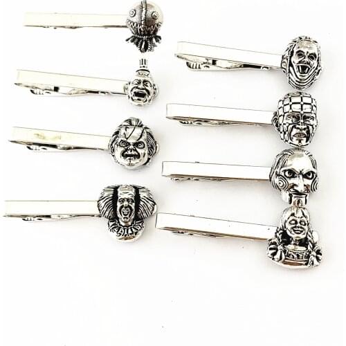 Annabelle Conjuring Captain Spaulding Hellraiser Leatherface Sam Doll Trick or Treat Saw Horror Tie Clip HRKFCD01