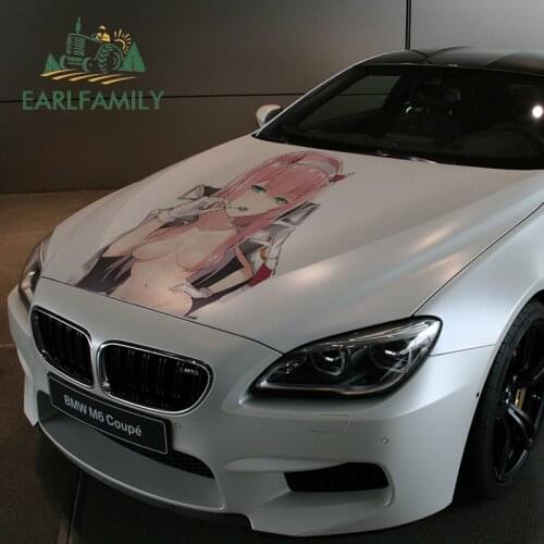 EARLFAMILY 43cm x 31.7cm Big Car Stickers for Darling in the Franxx Zero Two Anime Beauty Sexy Decals Vinyl Waterproof Car Wrap