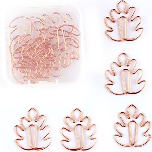 Turtle Leaf Paper Clip Plant Paper Clip rose gold leaf Rose Gold Stationery Clip Papel Paper Clips Decorative Cute Paper Clips
