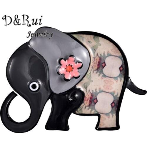 D&Rui Jewelry 2019 New Fashionable Gray Elephant Brooch Pin for Boys Girls Christmas Gifts Female Wedding Party Brooches Pins