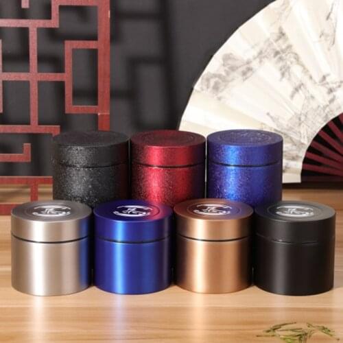 Stainless Steel Tea Caddy Large-capacity Sealed Leak-proof Tea Jar Round Tea Coffee Storage Jar