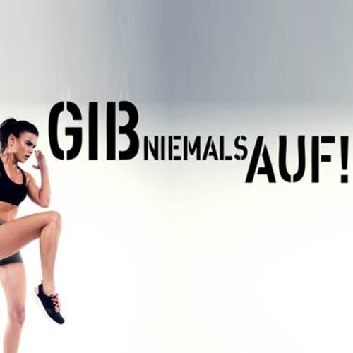 Gib Niemals Auf Big Lettering Wall Stickers for Fitness Sport Room Vinyl Wall Decals Gym Background Fashion Pattern Murals K829
