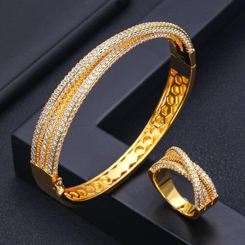 Jankelly Famous Brand Luxury Cross Geometry Cubic Zironium Engagement Dubai Unisex bracelet Rings Bridal Finger Ring Jewelry