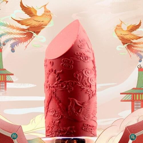 Classical Carving Lipstick Matte Mist Velvet Lipstick Waterproof Embossed Pattern Silky Charming Lipstick Cosmetics TSLM1
