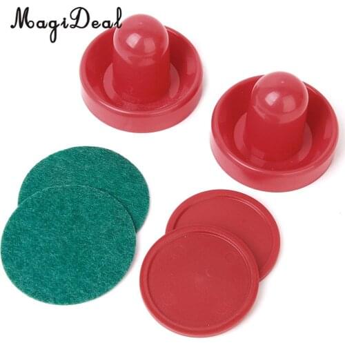 MagiDeal Brand New Classic Game Air Hockey 2Pcs Pucks Table Hockey Handles + 2Pcs Pushers for Entertainment Table Game Wholesale