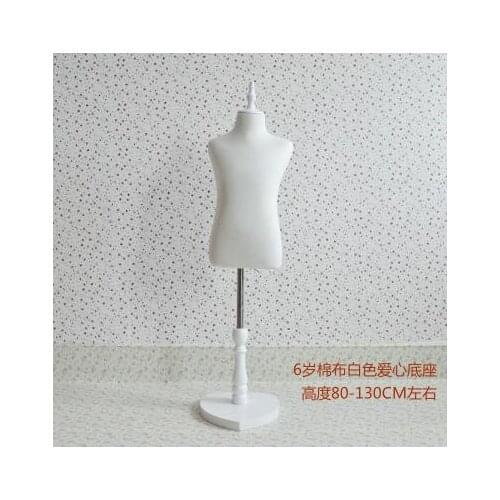 High-Quality 5-6 Year-Old Children Half-Style Models Props Child Clothing Cotton Fabric Wood Disc Base Woman Pet Mannequin,B502