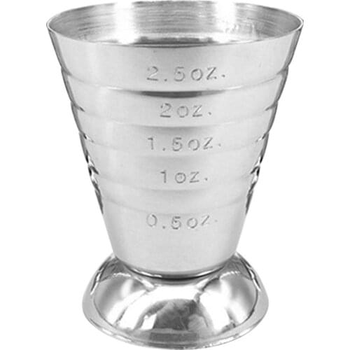 1PC 75ML Stainless Steel Measure Cup Cocktail Tool Bar Mixed Drink Accessories 3 In 1 Cocktail Tools Bar Jigger Cup