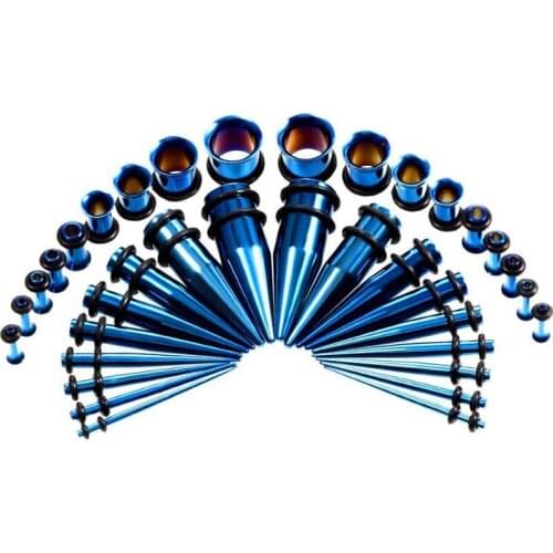 36pcs/lot 14G-00G Stainless Steel Ear Gauges Stretching Kit Tapers Plugs Tunnels Ear Expander Cartilage Body Piercings Jewelry