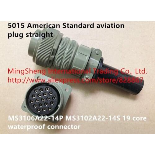 Original new 100% 5015 American Standard aviation plug straight MS3106A22-14P MS3102A22-14S 19 core waterproof connector