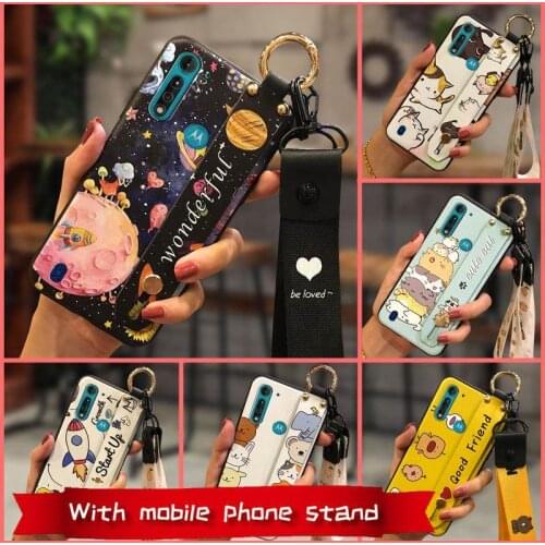 Durable Lanyard Phone Case For Moto G8 Power Lite New Arrival Back Cover Fashion Design TPU