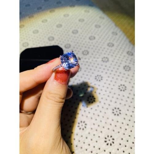 Simple 2.0ct Diamond Wedding Rings for Women Real Silver Color White Square Hearts Arrows Female Jewelry Gift Anillos