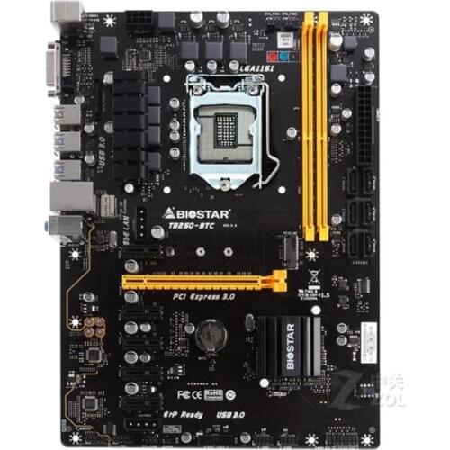 TB250-BTC Mining Motherboard 6PCIE Support 6 Video Card Refurbished Mining TB250 BTC G3900 USB 3.0 1151 DDR4 32G Used