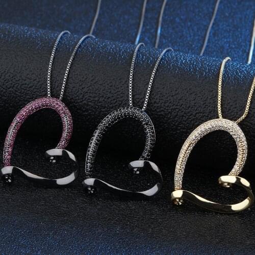 Funmode Charm Lovely Heart Pendant Heart Stackable Necklace Jewelry for women girlfriend Wholesale FN55