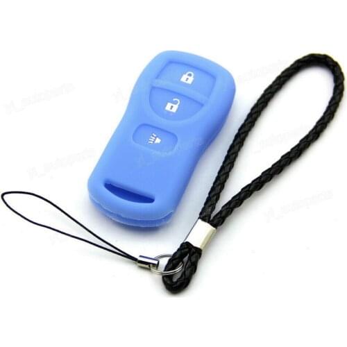 Blue Silicone Case Cover Fit For Nissan Armada Titan Remote Key 3 Buttons N3ZBBU CWTWB1U415 CWTWB1U733 KBRASTU15