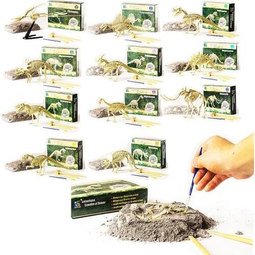 DIY dinosaur skeleton archaeology excavation dinosaur toy model science and education educational educational toys for children