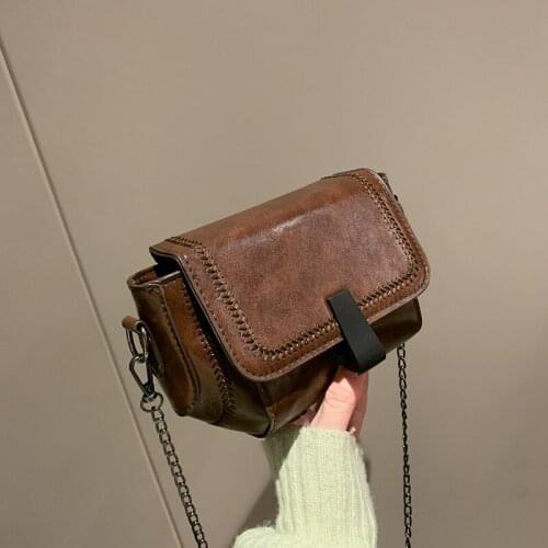 Shoulder Bag Women 2021 New European and American Retro Korean Fashion Womens Bags Simple Fashion Small Square Bag PU Bag Women