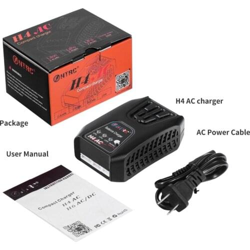 HTRC 20W 2A Mini Charging Balance Charger H4AC For 2-4s Lipo/LiFe/LiHV Battery Pocket Type RC Charger