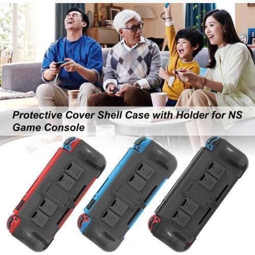 Protective Cover Shell Case with Holder for NS Game Console with Two Game Card Slots Game Console Holder Mount