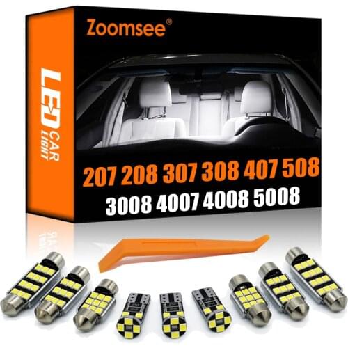 Zoomsee Canbus For Peugeot 2008 3008 4007 4008 5008 RCZ 207 208 307 308 407 508 SW Hatch CC Sedan Coupe Auto LED Interior Light