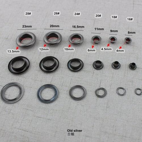 10pcs 100pcs 12mm Old silver Canvas Leather Self Backing Purse Buckle Luggage hardware DiyAlloy Grommets Screw Eyelets