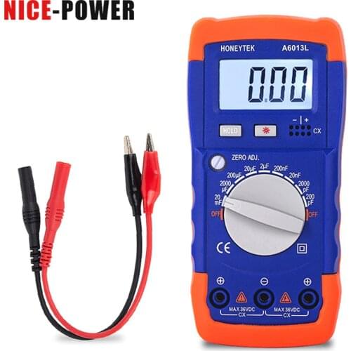 1999 Count LC Meter Capacitance Tester With Set Of Probes Feelers 200pF-20mF Capacitor Meter Data HOLD With LCD Backlight