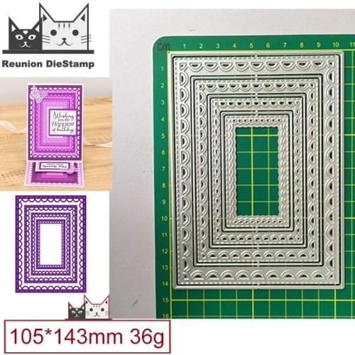 2021 New Metal Dies Rectangle Border Frame Lace Metal Cutting Dies DIY Scrapbooking Steel Craft Die Cut Embossing Paper Cards