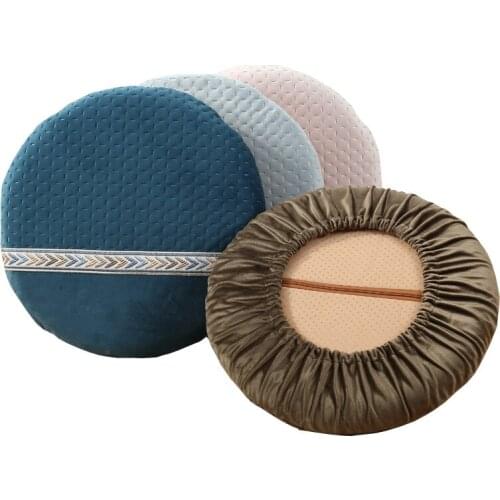 34cm/40cm plain color round Memory foam seat cushion small round seat mat stool pad office student chair mat butt padded mat