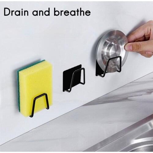 4Pcs Sponge Holder Adhesive Sponge Holder Dish Sinks Sponge Holder Self-Adhesive Stainless Steel Sponge Holder