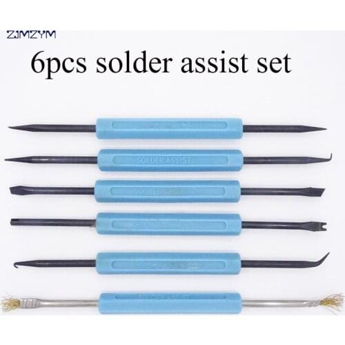 6 in 1 Steel Solder Assist BGA PCB Repair Tool Set Precision Electronic Components Welding Grinding Cleaning Repair Tool Set