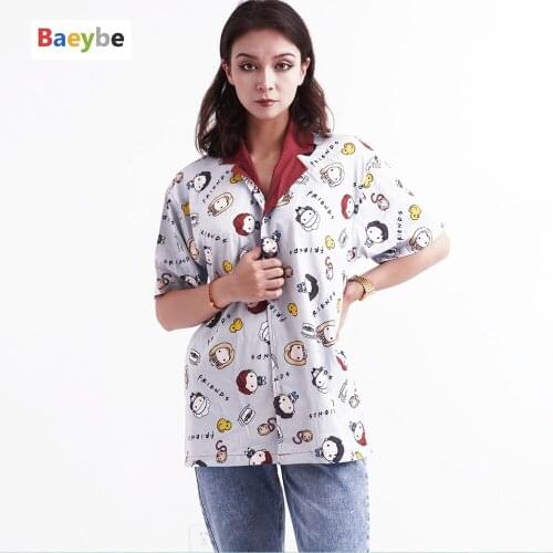 Female Women Shirts Cotton Hip hop Loose Oversized Blouses Female Tops Loose Style Blusas Streetwear Tops