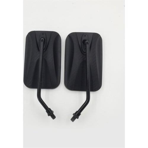 Big black carbon fibre color rectangle 10MM 8MM unviersal moto motorbike side mirror for honda yamaha suzuki motorcycle mirror