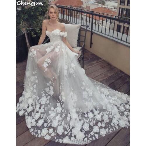 Chengjun Gorgeous Sexy Party Guest Girls Bridal Wedding Dress
