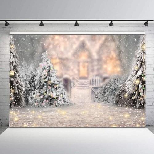 Winter Snowflake Bokeh Photography Backdrops Fairy Tale Christmas Backdrop Newborn Baby Kids Background Photography