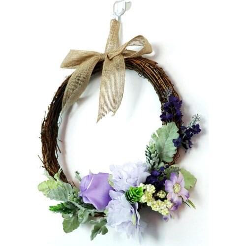 Artificial Peony Flower Wreath With Leaves Front Door Wreath For Spring Season Party Wedding Home Decoration