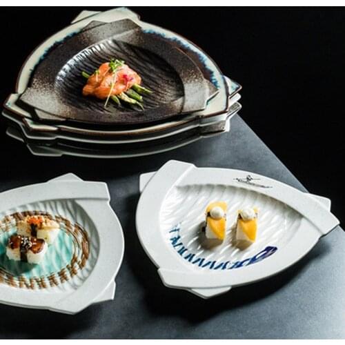 FANCITY Japanese ceramic plate, pastry plate, fish plate, pineapple fried rice plate, western plate, personalized plate