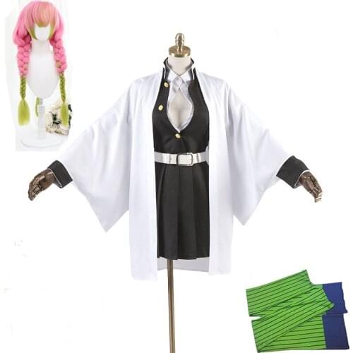 Anime Demon Slayer Kimetsu No Yaiba Kanroji Mitsuri Cosplay Costume Halloween Kimono Cloth