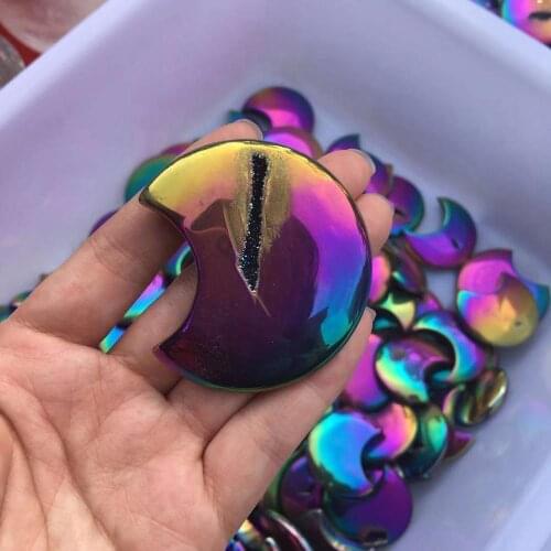 1pcs Aura Angel Moons Small Rainbow Aura Angel Crystal Healing Moons for gift