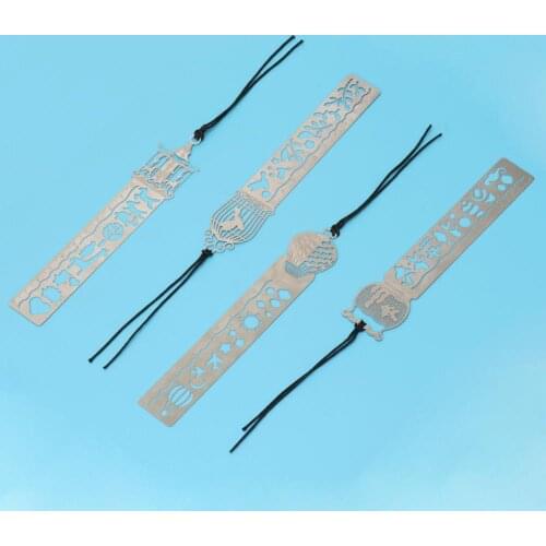 Cute Creative Horse Carousel Birdcage Goldfish Balloon Hollow Metal Ruler Bookmark Kids Student Gift School Stationery Supplies