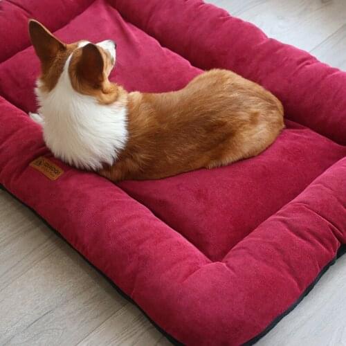 Soft Dog Bed Mattress Mat Crate Kennel Pad Washable Cloth Anti-slip Bottom Indoor Outdoor For Large Medium Small Dogs Cats