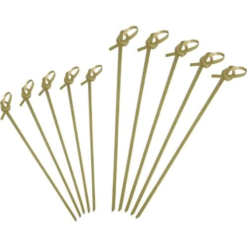Natural Green Bamboo Cocktail Picks With Looped Knot Fancy Bamboo Toothpicks for Appetizers Cocktail Toothpicks Bamboo Picks