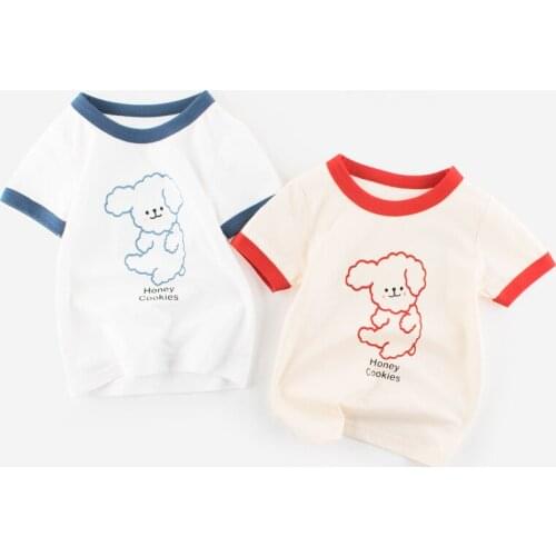 2021 new Korean summer childrens clothing girls cartoon short-sleeved T-shirt kids clothes