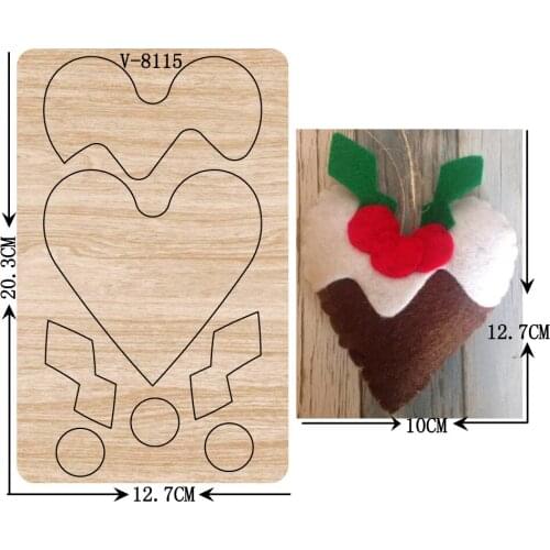 New Christmas love heart wooden dies cutting dies for scrapbooking Multiple sizes V-8115