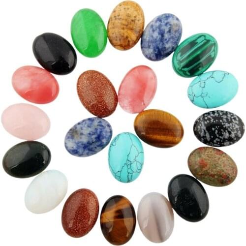 Wholesale Natural Gem stone Agat e Cabochon Beads 18x25mm Flat bottom Gem stone CAB for jewelry making 10pcs/lot