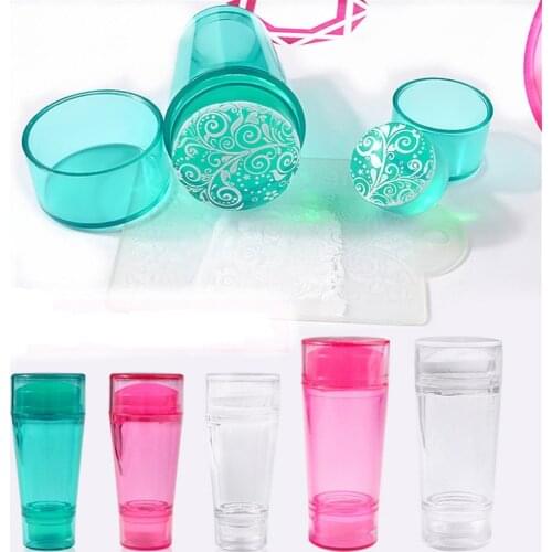 1pc Clear Jelly Stamper with Cap Nail Art Clear Silicone Marshmallow Stamper Nail Stamper & Scraper