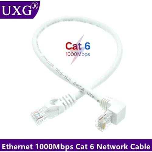 90 Degree Right Angle Elbow RJ45 CAT6 8pin UTP Side Angled L Shape RJ45 Patch Cord Shape Ethernet Cable Lan Short Cable Gigabit