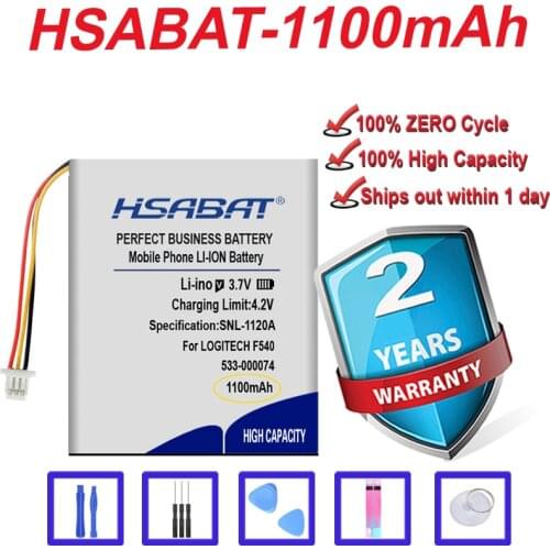 Top Brand 100% New 1100mAh 533-000074 Battery for Logitech 981-000257 F540 G930 981-000257 in stock