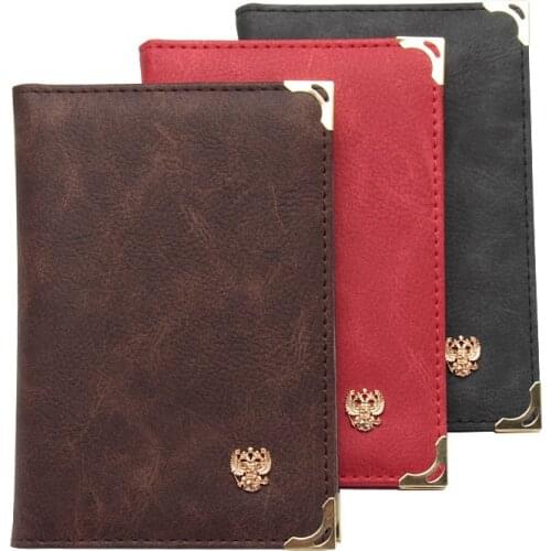 Leather Business Card Holder Retro PU Driver License Bag Cover Russian Auto Car Driving Documents Card Wallet Credit Card Holder