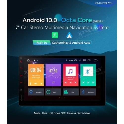 2 Din 10.1'' Android 10.0 Octa Core Universal Multimedia Car DVD Radio Player GPS Navigation Built-in CarPlay Android Auto