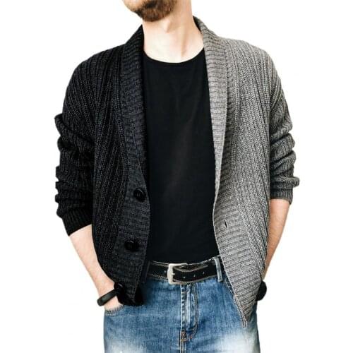 Knitted Sweater Cardigan Coat Outwear Coat Knitted Sweater Coat Stitching Cardigan Sweater Outerwear Casual Mens Cardigan Coat