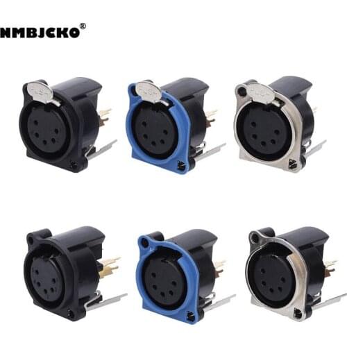 High quality A2012025 model 200pcs/lot XLR 5-Pin Female Metal Panel Mount Chassis Microphone Mic Jack Audio socket